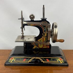 Vintage Casige tin toy art deco sewing machine